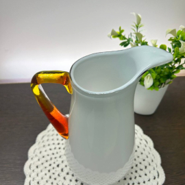 Кувшин для холодных напитков. Молочное и цветное стекло. Редкий!. Картинка 2